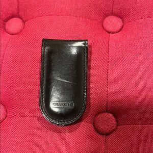 Coach Black Leather Money Clip